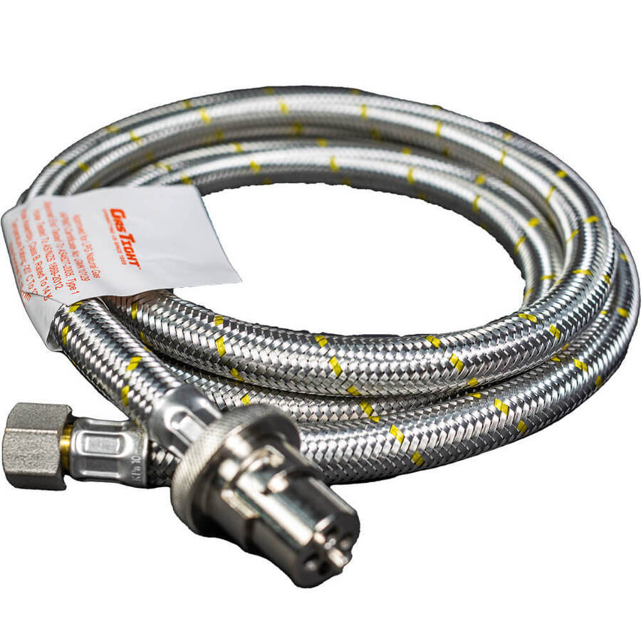 1.5m Bayonet Braided Gas Hose with 3/8 SAE connection