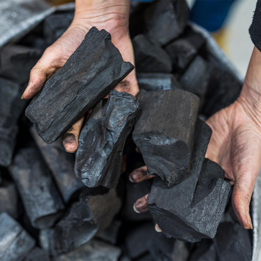 This image shows lump charcoal.