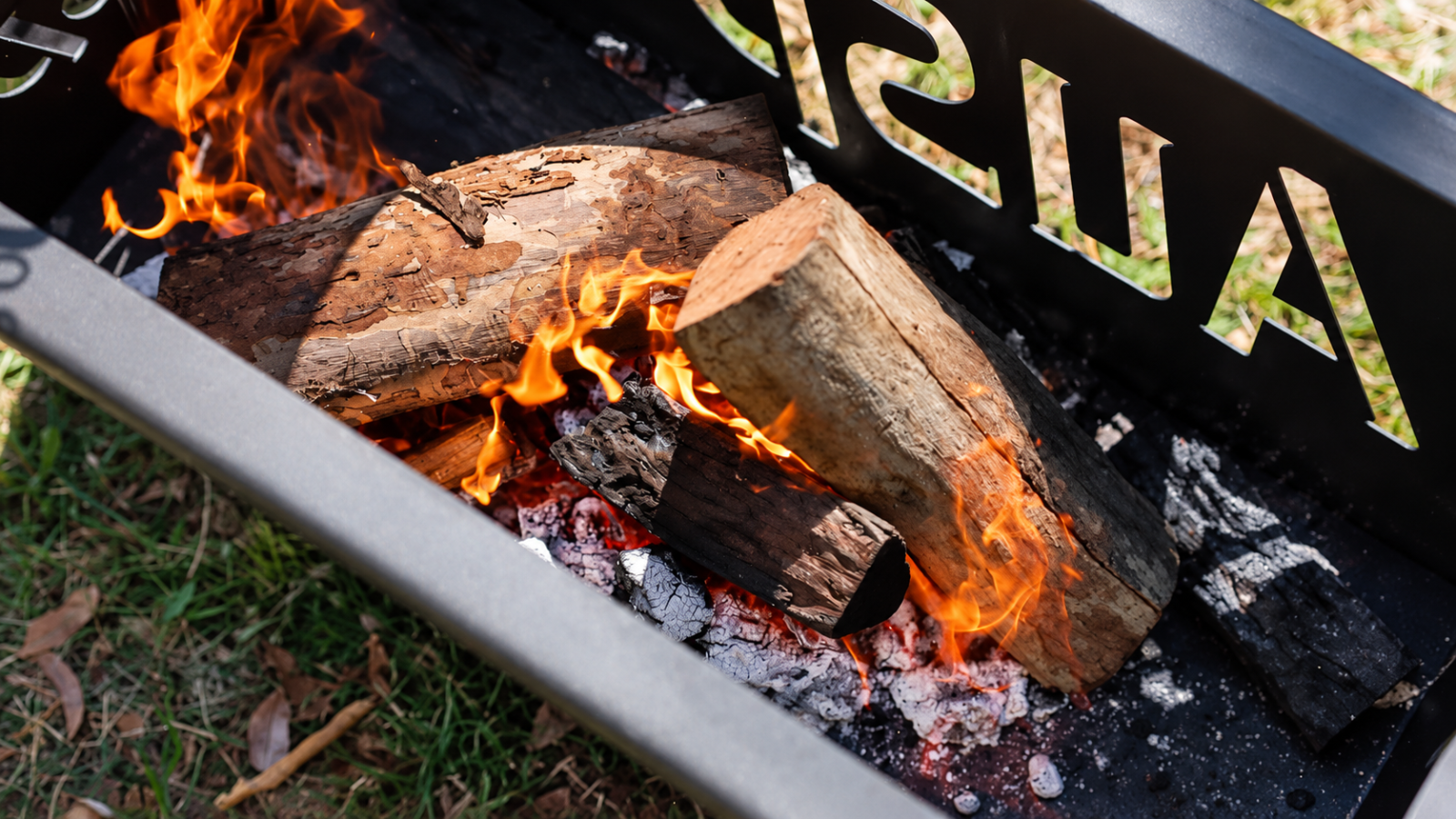 This image shows wood catching fire.