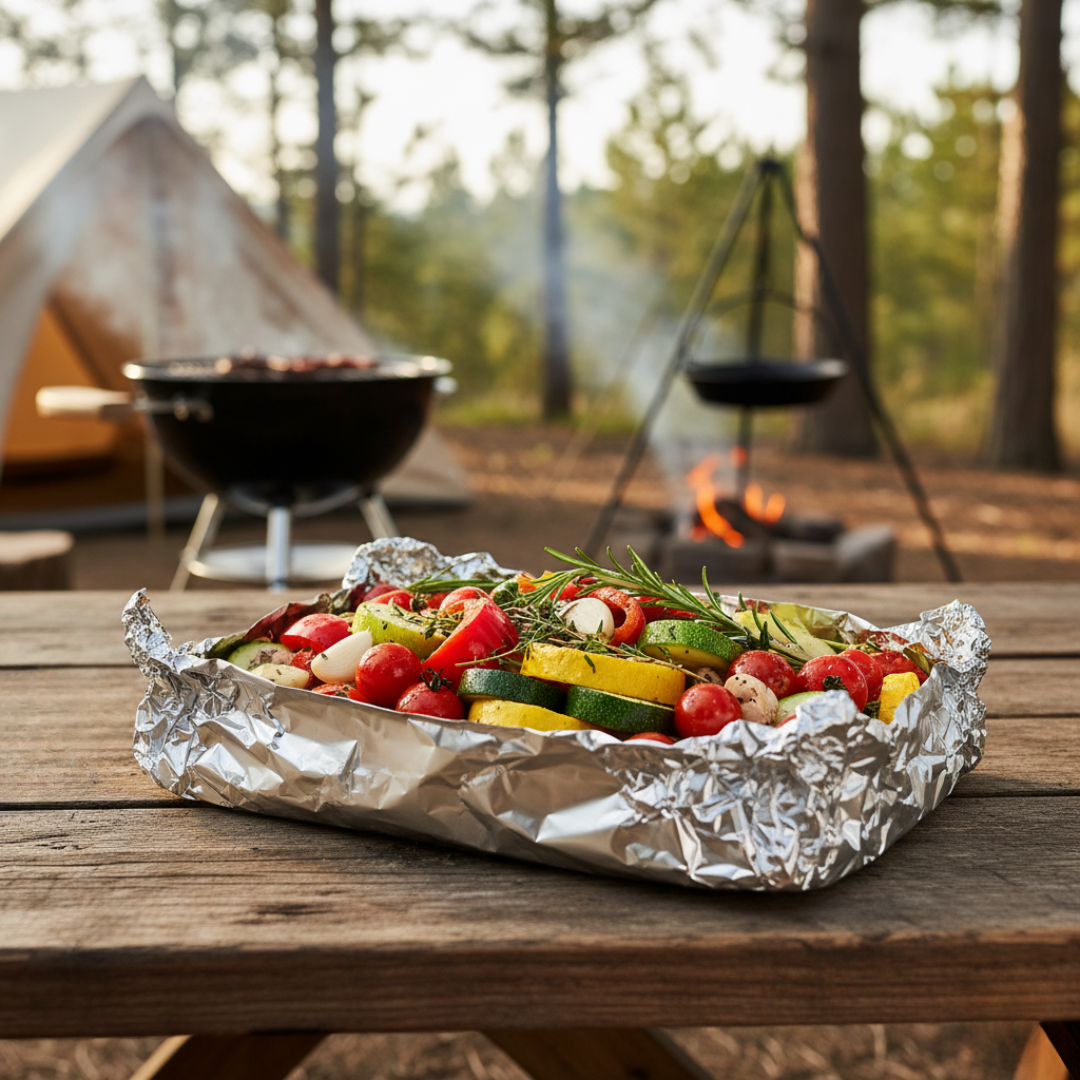 Mix Roast vegetables wrapped on Foil Mix Roast vegetables wrapped on Foil