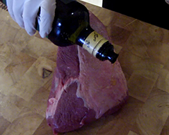 This image shows a meat with oil. 