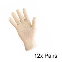 Heat Resistant Polycotton Liner Gloves - Large 12 Pairs