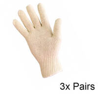 Heat Resistant Polycotton Liner Gloves - Large 3 Pairs