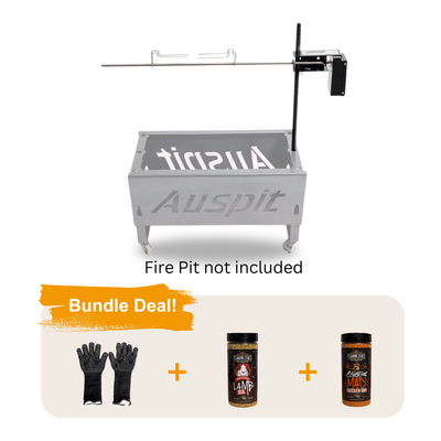 Auspit Compact Portable Camping Spit Rotisserie Package - Original - BUNDLE