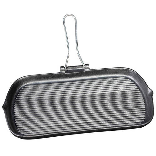 Cast Iron Grill Pan with Folding Handle