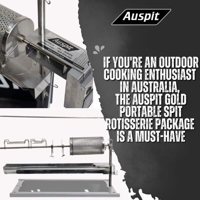 If you're an outdoor cooking enthusiast in Australia, the Auspit Gold Portable Spit Rotisserie Package is a must-have image