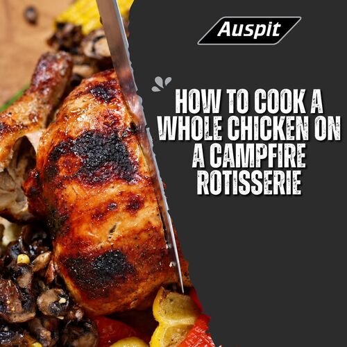 How to Cook a Whole Chicken on a Campfire Rotisserie image