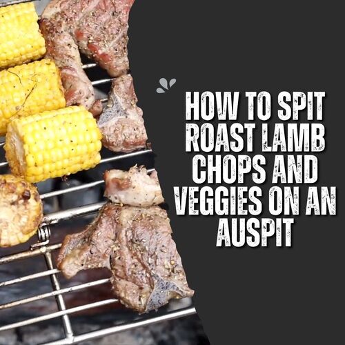 How to Spit Roast Lamb Chops and Veggies on an Auspit image